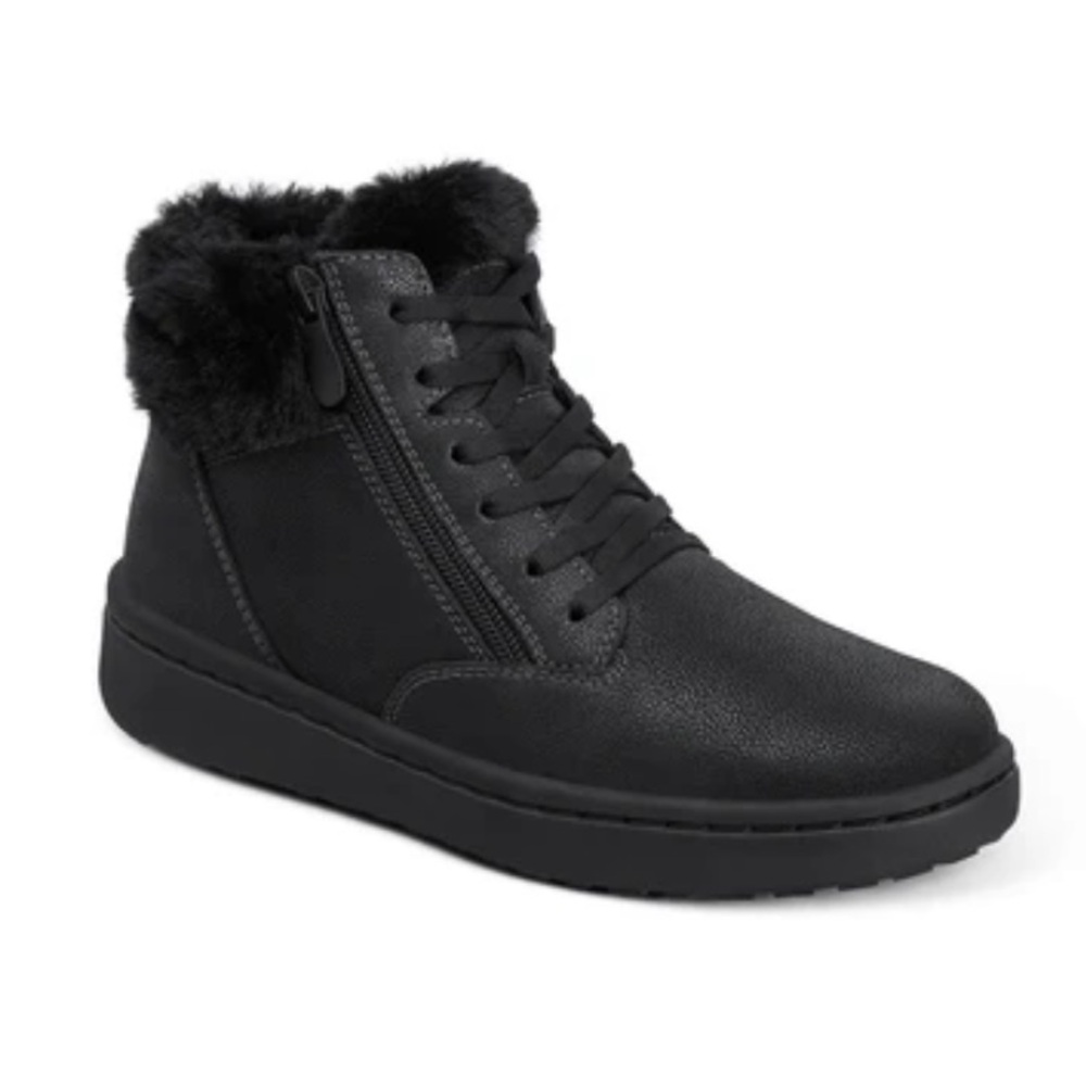 Orthofeet Elin Black Water Repellent ArchSupport Orthotic Insole Boot NWOT 7.5 W